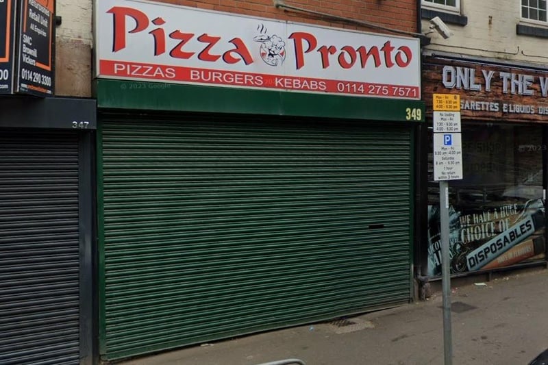 Pizza Pronto, on 349 Glossop Road, Broomhall, received a four-star food hygiene rating on May 30, 2023.
