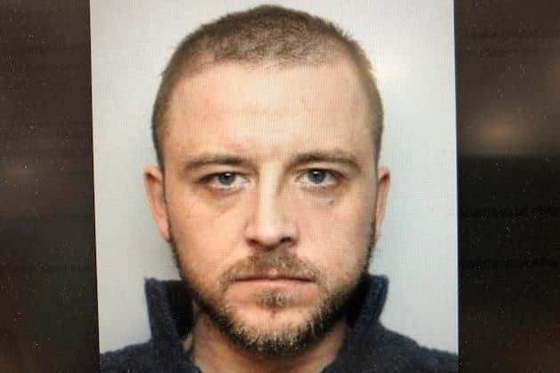 Pictured is Simon Porter, 32, of Friers Court, Rotherham, who has been jailed for two-and-a-half years after pleading guilty to committing an assault occasioning actual bodily harm and two counts assaulting an emergency worker.