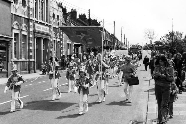 A 1970s jazz band festival and New Silksworth Skyliners are pictured on the march. Are you amongst them?