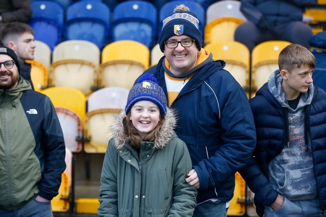 Mansfield Town fans ahead of the 3-2 win over Hartlepool United.