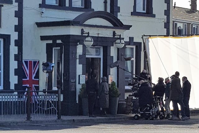 ITV's 'Vera' filming at the Waterford Arms, in Seaton Sluice, last year for scenes appearing in episode 4 this weekend.