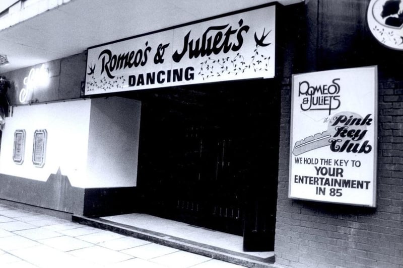 Romeo's and Juliet's nightclub, on Bank Street, in Sheffield city centre, which ran from 1978 to 1985, before becoming Cairo Jax.