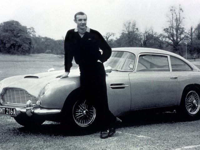 Sean Connery on the set of Goldfinger in 1964