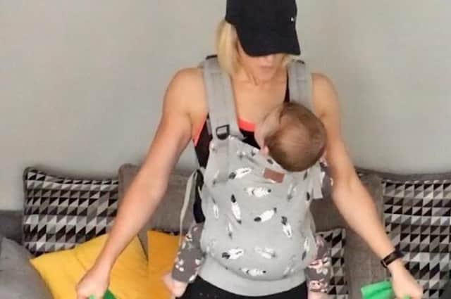 Jill Somerville practicing with her eight month old baby, Isla Rose.