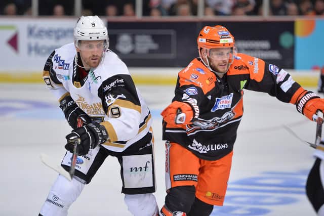 Robert Dowd in action against Nottingham Panthers