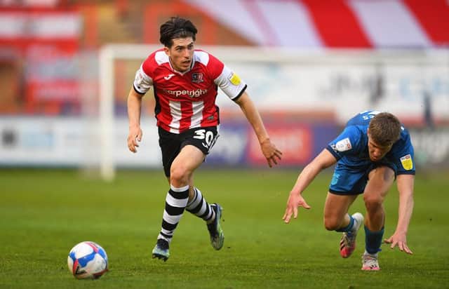 Josh Key playing for Exeter City.