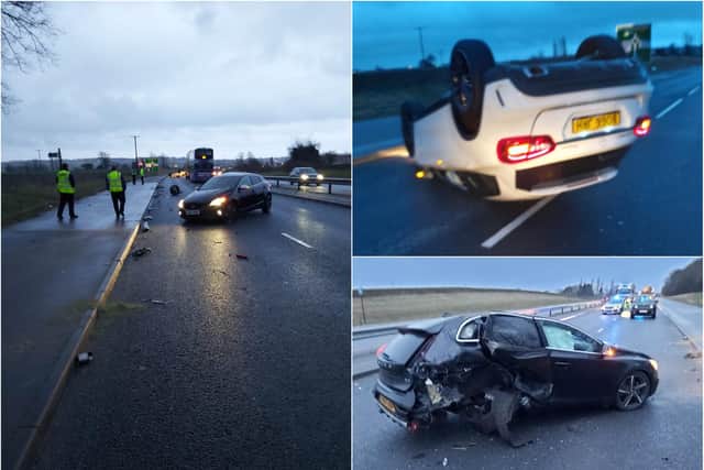 Two cars were involved in a collision on the A57 close to Todwick roundabout (Photos: Steve Ashton)