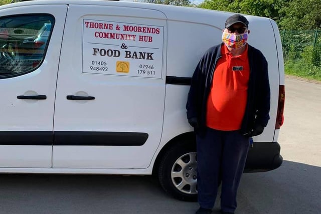 Mick Hennessey collecting and delivering food from Thorne and Moorends Food Bank