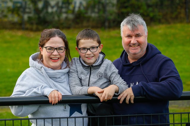 Cammy Shank's friends Fiona and Gary with their son Keir (8)