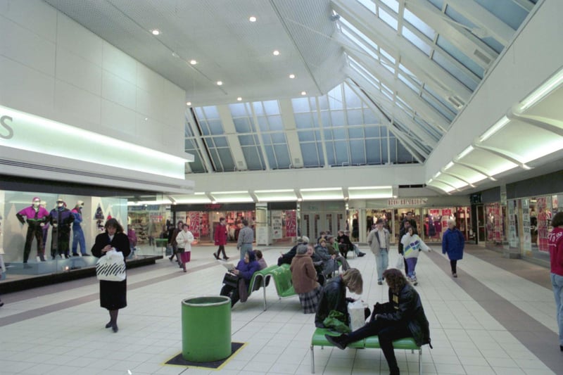 Interior of the St James Centre shopping centre at the east end of Princes Street Edinburgh, after refurbishment in January 1992.