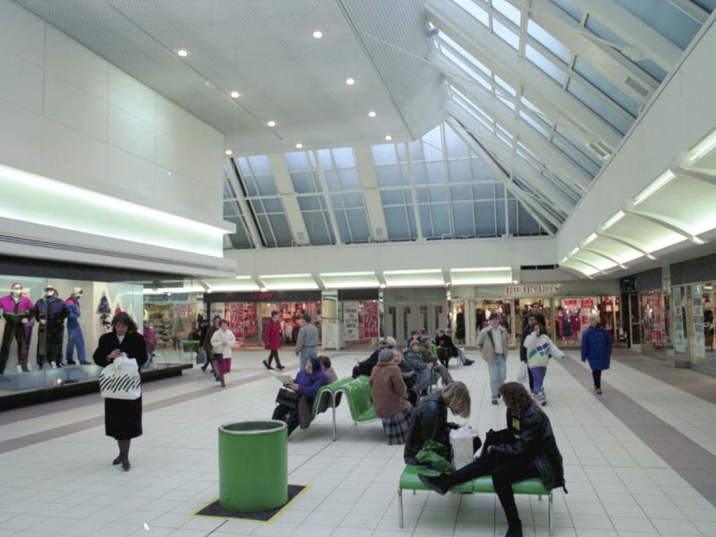 Interior of the St James Centre shopping centre at the east end of Princes Street Edinburgh, after refurbishment in January 1992.