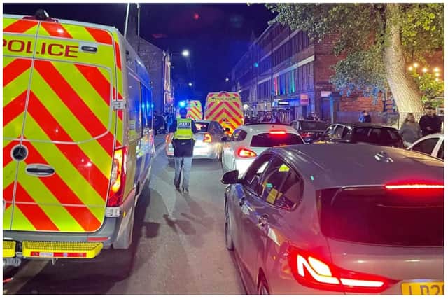 A young man is believed to have been stabbed near to his neck in an incident on Carver Street in Sheffield city centre in the early hours of this morning