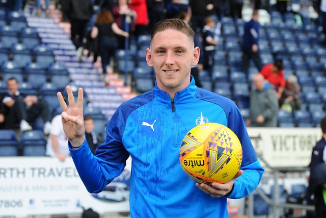 Saturday, August 10. Declan McManus scored one of many hat-tricks as the Bairns ran riot in the first half.