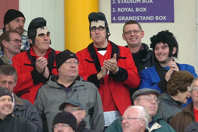 Rotherham United fans dress as Elvis at Don Valley Stadium in 2011