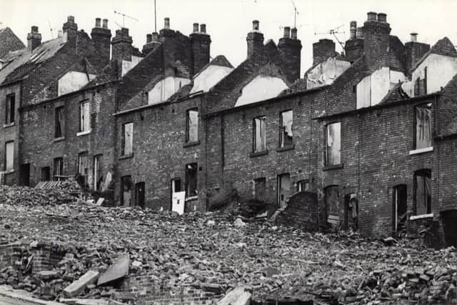 Demolition of terrace housing in Upperthorpe, Sheffield, February 18, 1982