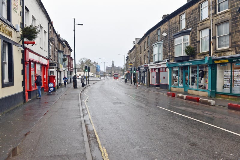A quiet Buxton Market Place as the third national lockdown gets underway in January