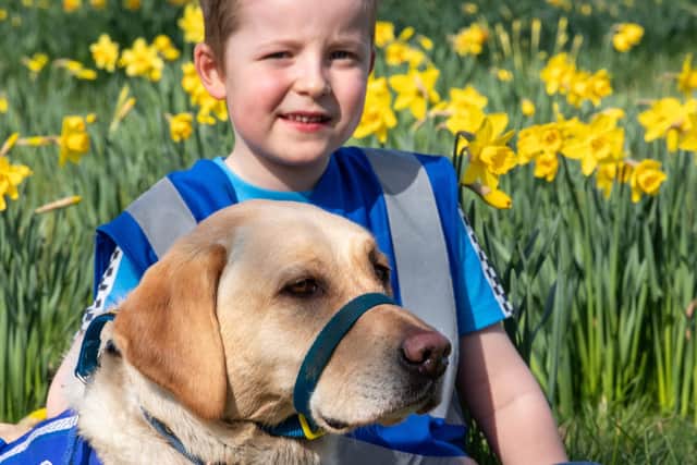 Stanley Nutton with his assistance dog Dawnay. Photo: Support Dogs