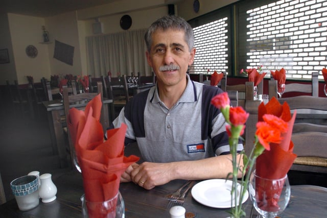 Owner Turan Onal at the Alaturka restaurant, on London Road, Sheffield, in May 2004