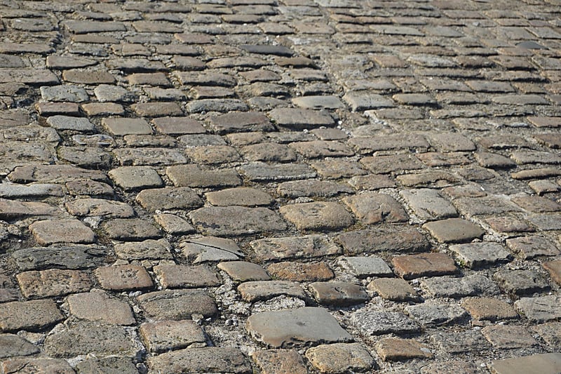 The cobbles around Chesterfield look great but can be hard to navigate at any time of the day