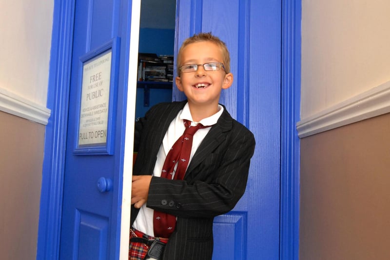 Dr Who fan Liam Powell had every reason to smile. Look at the fantastic door in his bedroom in this 2009 photo.