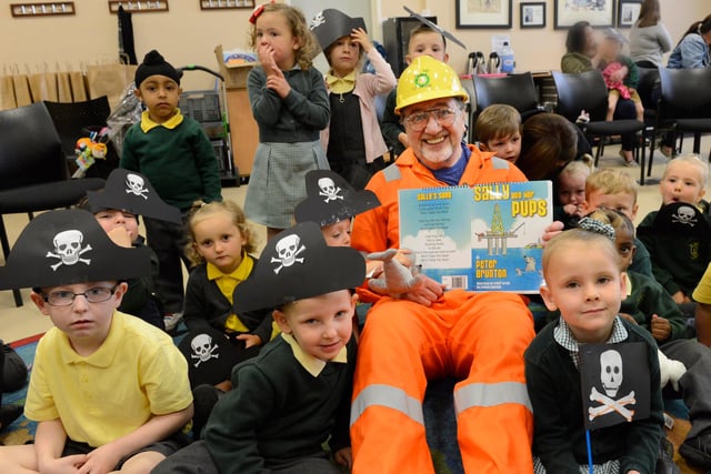 Sally the Seal author Peter Brunton is pictured with pupils during National Bookstart Week at Hartlepool Library. Remember this?