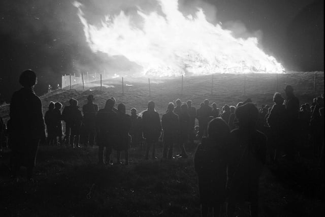 The bonfire on Calton Hill was one of many organised around the UK to mark the birth of the Queen's fourth child.