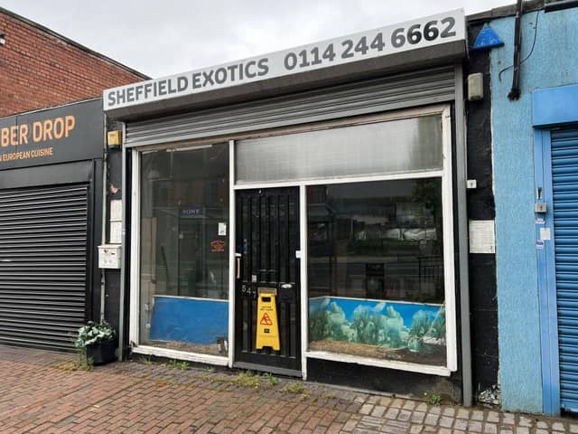 The former Sheffield Exotics shop in Attercliffe is to be auctioned with a guide price starting at £60,000.