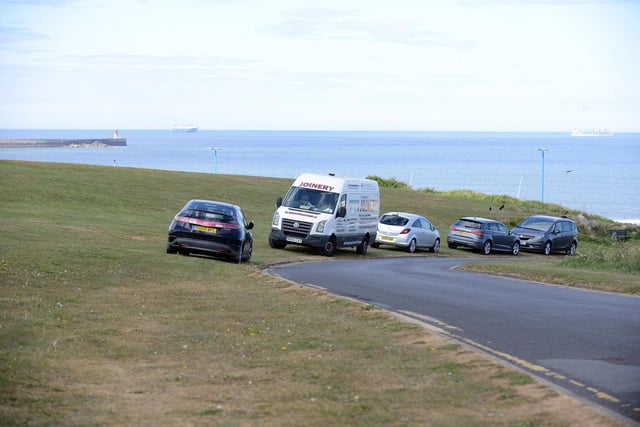Car parked on The Leas at Trow Rocks road following the easing of lockdown measures which now mean that day trips to outdoor open space, in a private vehicle, are permitted.