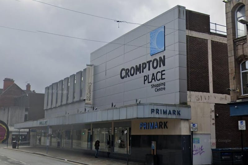 Again outside Sheffield, filming for The Full Monty took place at Crompton Place Shopping Centre in Bolton
