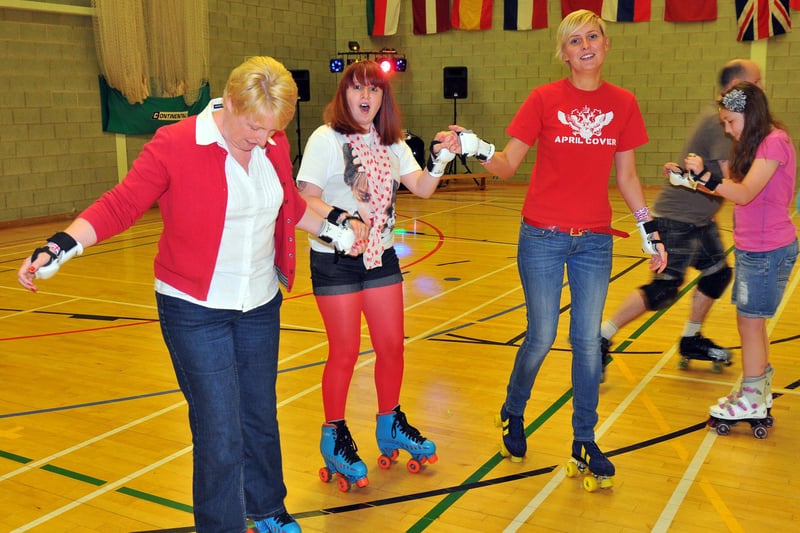 Participants make their way around the hall during Jubilee Roller Disco held at the Headland Sports Centre. Who remembers this from 2012?