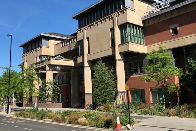 Sheffield Crown Court, pictured, has heard how three man have denied murdering Sheffield solicitor Khuram Javed after he was shot dead on a footpath near Clough Road, Sheffield.
