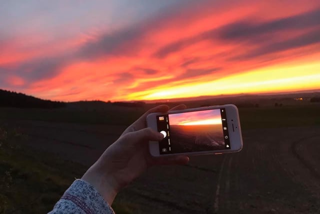 An artsy picture of the sunset from the Athelstaneford area in East Lothian
