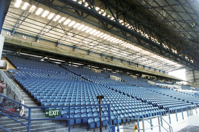 Work takes place on phase two of improvements to the South Stand in August 1995.