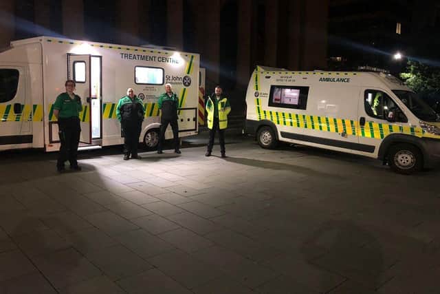 St John Ambulance volunteers were stationed in Sheffield city centre last week as customers returned to pubs