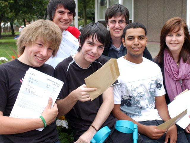 Pupils at All Saints School celebrate their great A level results back in 2009