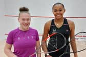 Asia Harris, right, was crowned champion of the Women's US Junior U17 Open 2021. Also pictured is Katie Wells, who like Asia is coached by Nick Matthew.