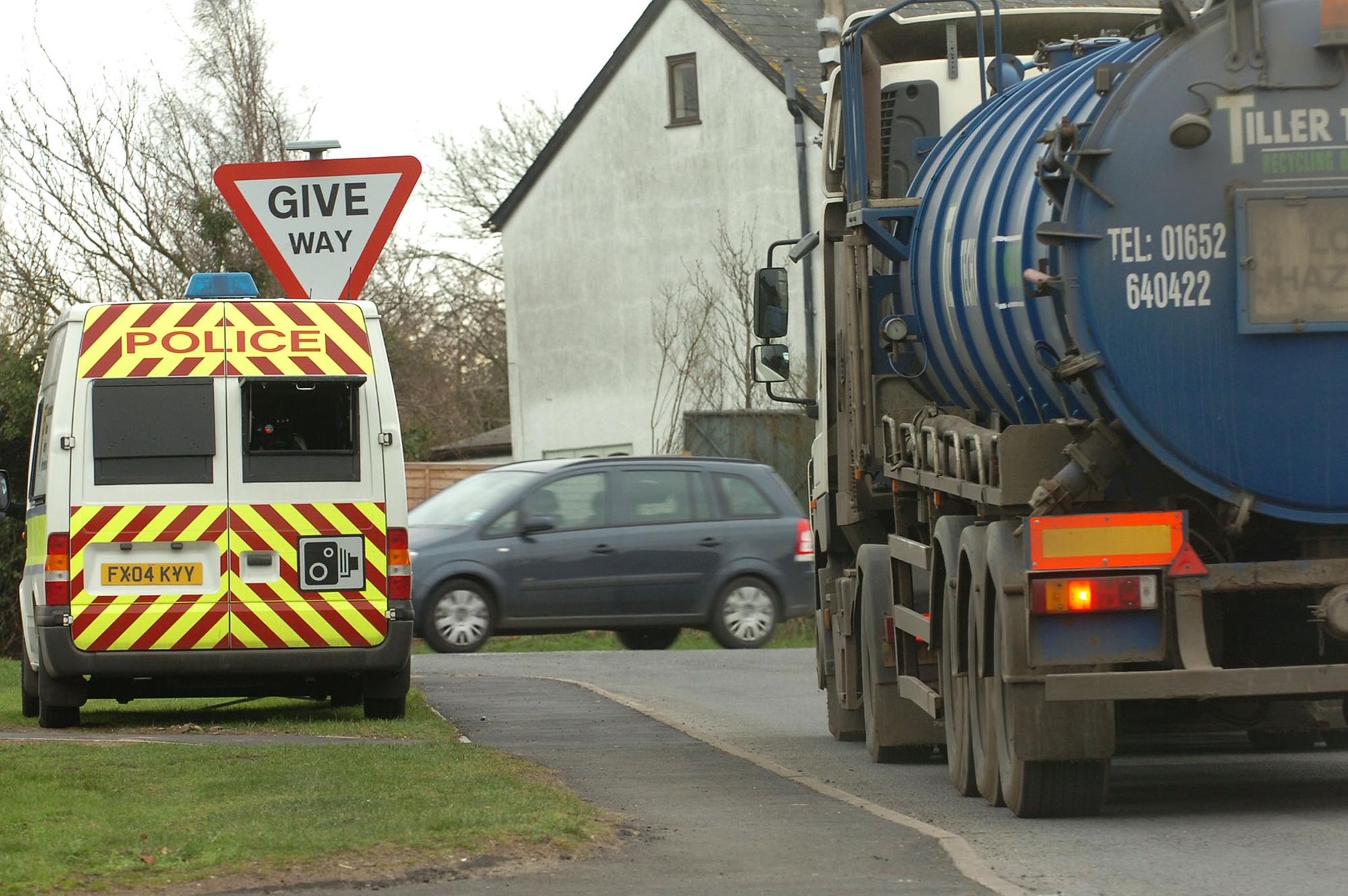 A mobile speed camera.
