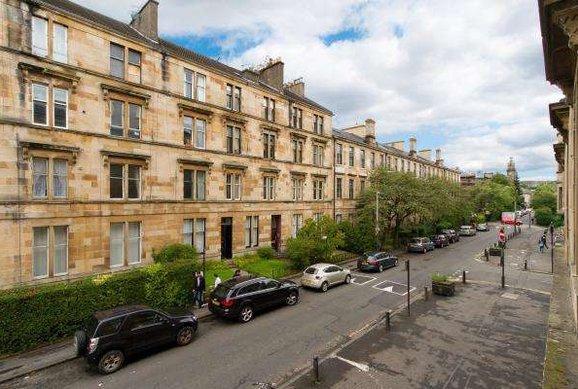 Situated on the ground floor of a traditional tenement in the city's popular West End, the property is just a stone's throw from Glasgow University and Kelvingrove Park. It has recently been re-painted throughout, and consists of a reception hallway, fitted kitchen with white goods, three double bedrooms with ample storage and a bathroom with shower over the bath, but no living room. It is to let through Regent Property, listed on Rightmove.