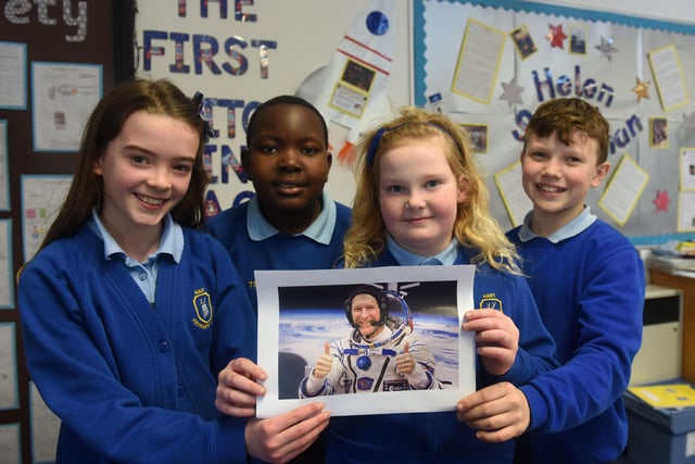 What an occasion for these Hart Primary School pupils in 2016. They are pictured with a photo of Space Station astronaut Tim Peake.
The reason for the photo was Tim was planning to send some plant seeds from space for the school to grow alongside normal seeds. Does this bring back happy memories?