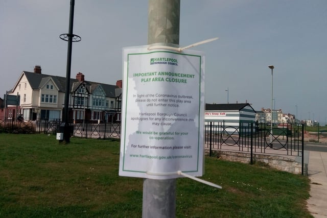 Play areas have been closed by the council in line with government guidelines.