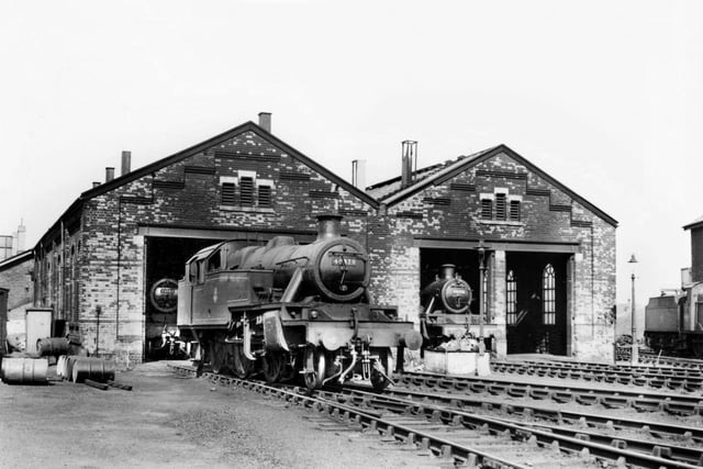 Mansfield Engine Shed, pictured in 1957, three years before it was closed in 1960.