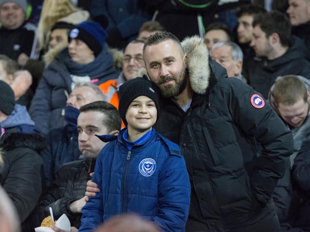 Pompey fans at Fratton Park.