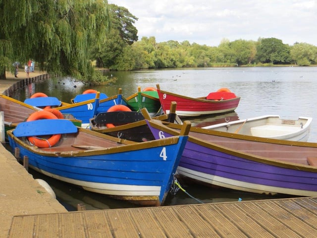 These colourful boats were snapped on Petersfield Lake waiting for someone to take them out for a row in 2014.