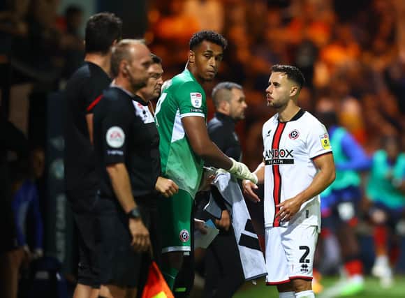 Jordan Amissah made his senior debut off the bench as Sheffield United drew with Luton Town: David Klein / Sportimage