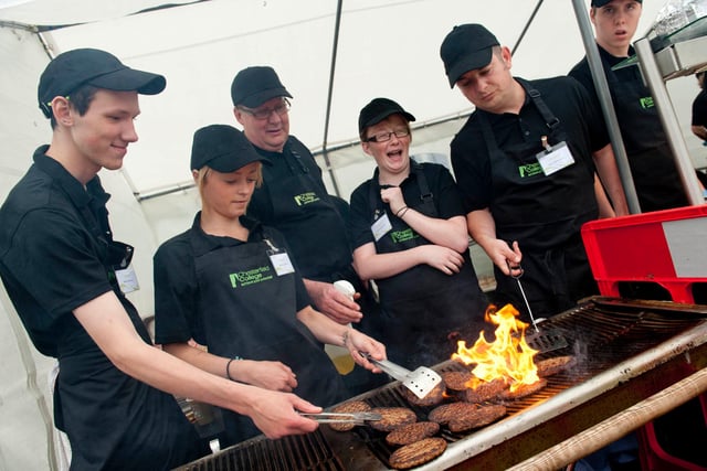 Chesterfield College catering students cooked burgers for the crowds at the Clowne family fun day in 2013