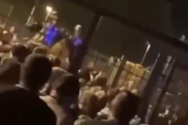 Disorder after the Swansea City vs Sheffield United match on Saturday night (pic via Twitter/@joshccfc)