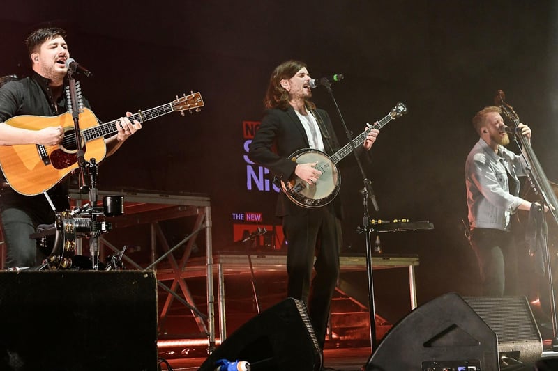 Lead guitarist Winston Marshall, centre, recently announced his departure from the band.