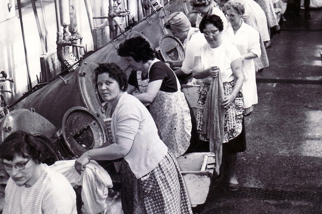 These ladies are doing their weekly wash at the Oakes Green wash house, Attercliffe