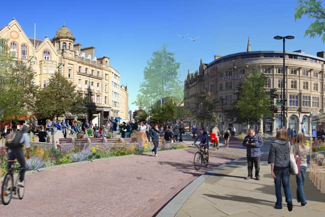 An artist's impression that is part of the consultation shows how the new public space at the top of Fargate could look once improvements are made.