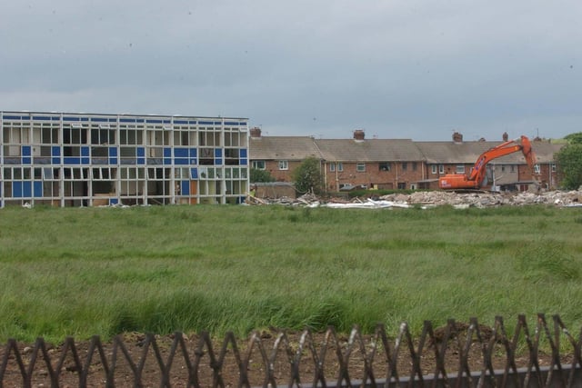 Demolition work on Henry Smiths School is pictured 15 years ago. Are you a former pupil?